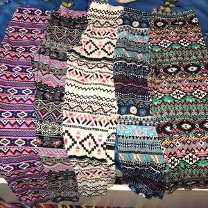 Five pairs of leggings